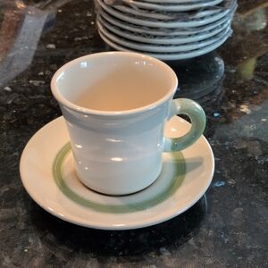 Franciscan floral pattern cream and Green coffee Cup with Saucer.